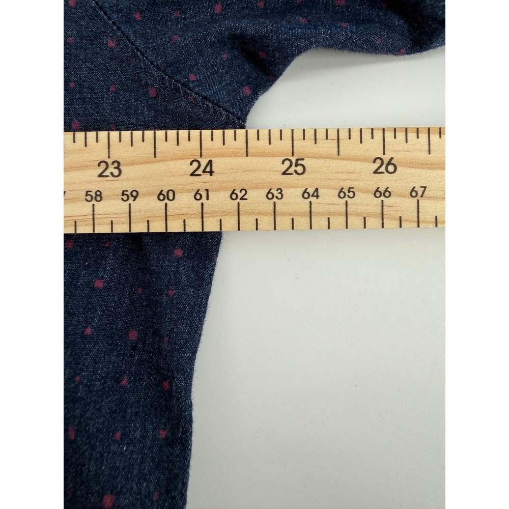 7‎ Diamonds Audio Tree Denim Stretch Woven Shirt Mens XXL Blue Dot SMK-6521 - Picture 4 of 7